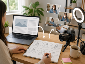 Content repurposing strategies for turning written articles into short video content.
