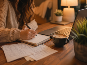 Personal story being written for authentic marketing content