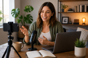Creator showing personality online to build credibility and connection