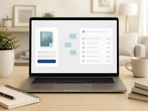Email list building with a lead magnet and automated subscriber sign-up flow.