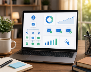 Tracking email autoresponder results with analytics and email performance charts.
