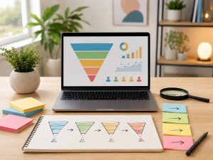 Beginner sales funnel optimization with analytics, notes, and testing tools.
