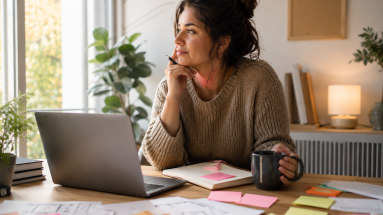 Person planning how to monetize your knowledge with digital products and online business ideas