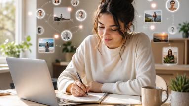 Beginner creator planning content on a laptop while learning how to build an audience from scratch.