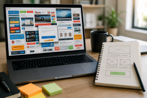 Cluttered landing page with too many distractions causing landing page conversion mistakes.
