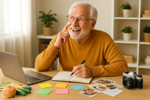 Senior choosing a niche for internet marketing
