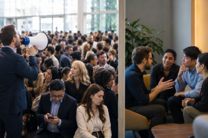 Marketer comparing broad targeting with a focused audience strategy

