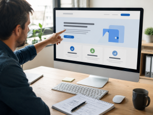  Marketer improving a landing page headline to create a stronger value proposition.
