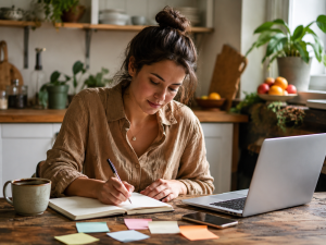 A person writing a real story for an authentic advertising campaign


