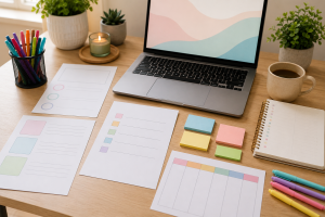 Templates and worksheets used as practical lead magnet ideas for beginners
