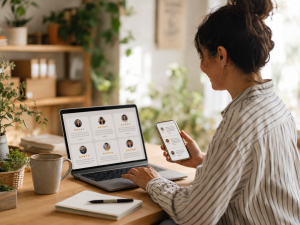 A marketer reviewing customer stories to improve authentic advertising
