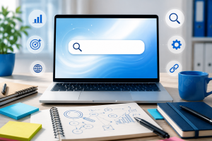 3120626 SEO keyword research concept for digital marketing skills for beginners.
