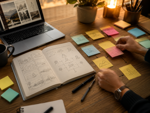 3140626 Storytelling notes and customer journey ideas for beginner marketing strategy