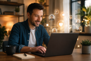 Content creator building trust with an online audience through helpful content.
