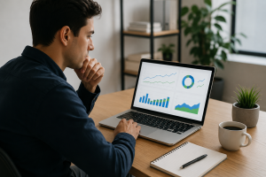 Beginner tracking digital marketing results using a simple analytics dashboard
