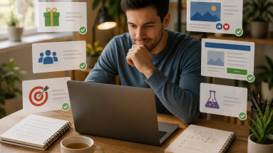 Beginner marketer checking Facebook ad mistakes before launching a campaign.