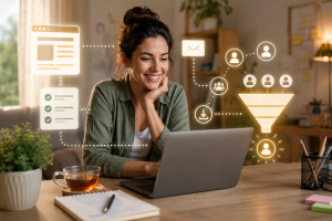 Beginner marketer using lead generation strategies to get more leads online without spending more on ads.