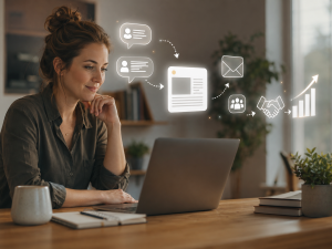 Content creation tips for entrepreneurs showing how helpful content builds trust and leads

