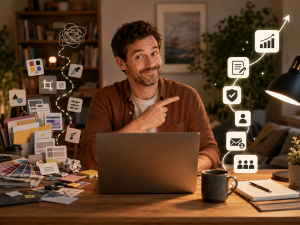 Marketer choosing high-impact marketing tasks instead of busy work.

