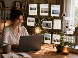 One content idea repurposed into several formats to build a loyal online audience.
