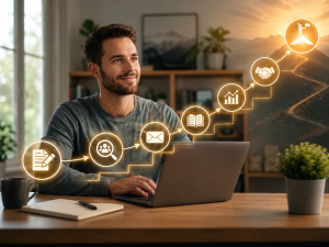 Daily marketing habits leading to long-term internet marketing success.
