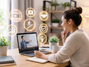 Watching 5 free videos to learn online business lessons