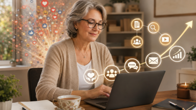 Mature beginner marketer using steady audience growth strategies instead of chasing viral content.