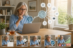 Mature beginner using AI to assist with internet marketing while keeping human judgement in control.
