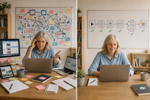 1050926 Mature internet marketer choosing one focused marketing system instead of trying to manage too many strategies.