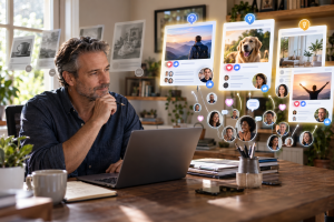 Internet marketer using stronger hooks and better questions to improve Facebook post engagement.
