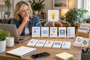 3150926 Reusable content creation templates turning one marketing idea into several organised pieces of content.