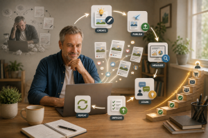 4050926 Mature marketer publishing useful content and improving through feedback instead of chasing perfection.