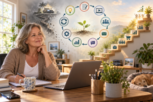 Senior marketer following a simple long-term internet marketing system for steady online business growth.
