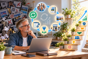 Mature beginner following a simple paid advertising test, measure, improve, and repeat system.