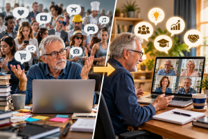 Comparison of broad online marketing with a focused strategy aimed at helping a clearly defined target audience.
