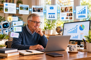 Mature beginner using SEO, AI and simple analytics to improve digital marketing results.
